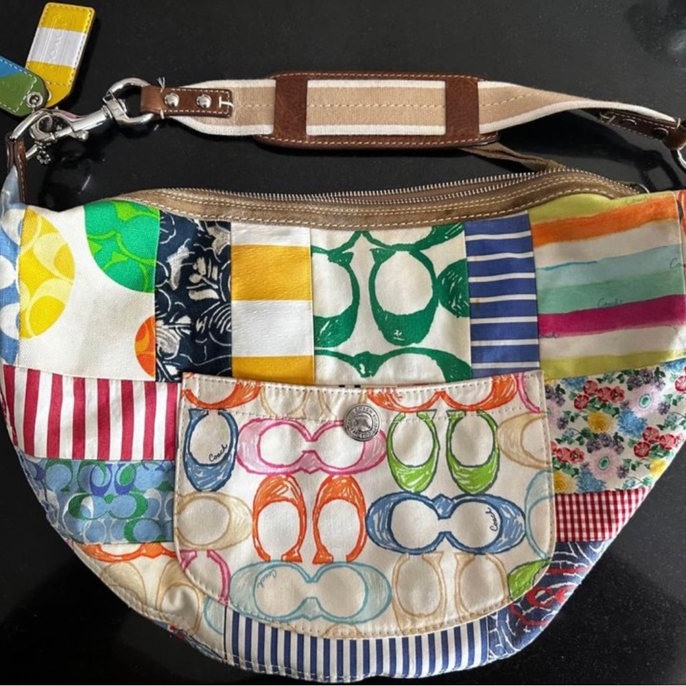 RARE Vintage Coach Hamptons Patchwork Purse with tags